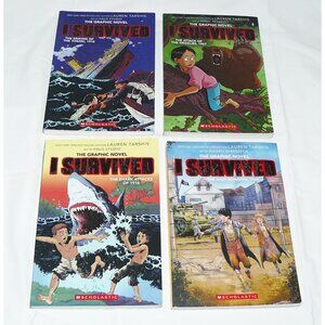 Lot Of 4 I Survived Graphic Novels by Lauren Tarshis, Titanic Nazi Shark Grizzli
